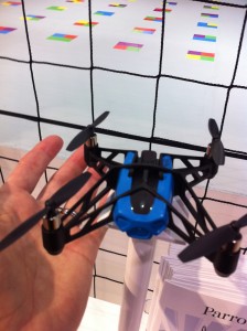 Four propeller mini-drone with camera